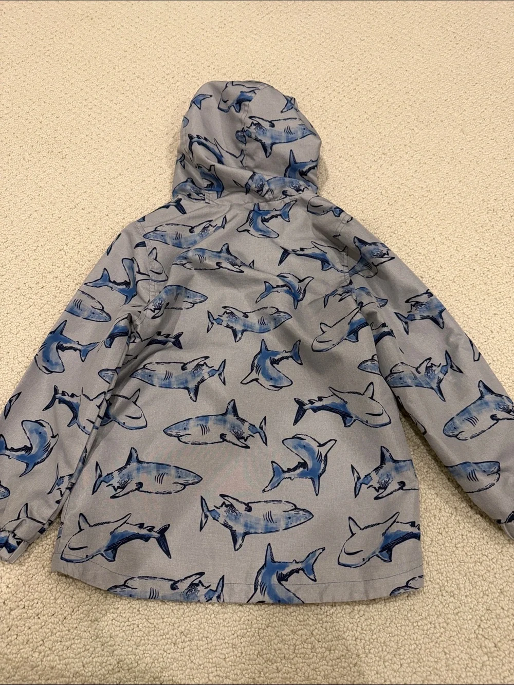 Carter's Gray & Blue Shark Print Raincoat